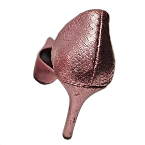 Heels by Aldo Snake Skin Style Leather Pointed Toe Pink Chromatic Size 39=8.5 US - Picture 5 of 11